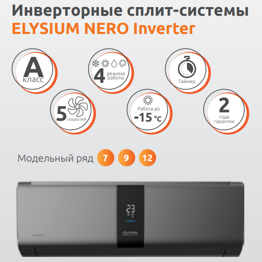 Функции и режимы Ultima Comfort серии Elysium Nero Inverter